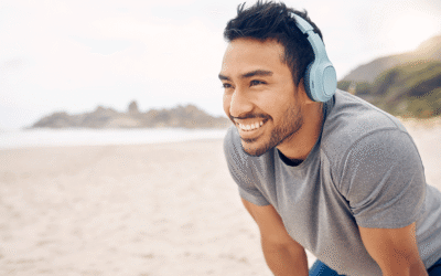 Guided meditation using a beach